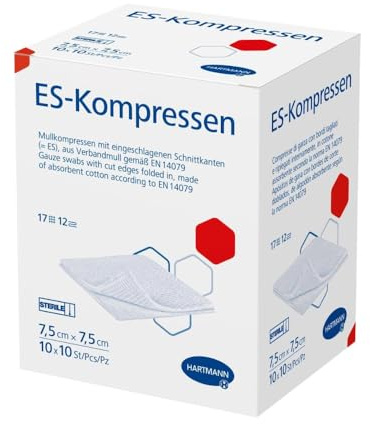 Hartmann ES-Kompressen, steril 7,5 x 7,5 cm | Packung (100 Stück)
