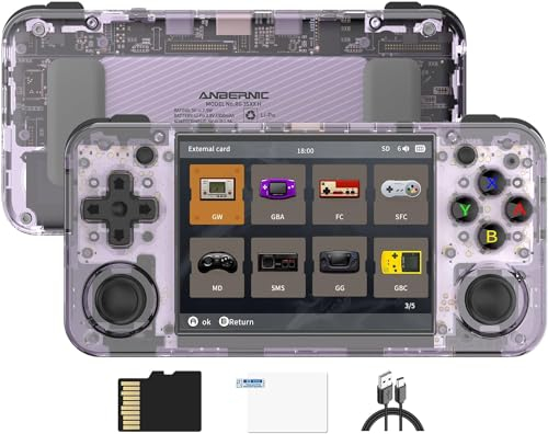 ANBERNIC RG35XX H Retro Handheld Game Console, 3300mAh Battery, 64G Card, 5000+ Games