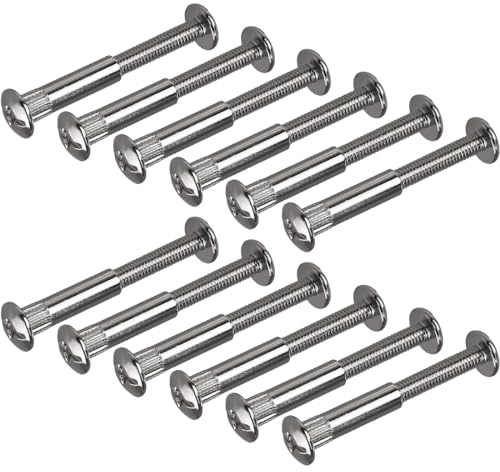 Aililong Set di 12 viti a manicotto M6 – viti di collegamento per tavole in legno, armadi e mobili | Connettori a piastre