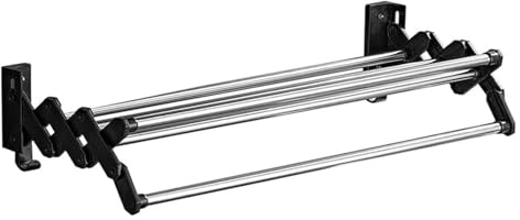 Towel Racks Towel Holder Rails Telescopic - Towel Bar Towel Rail -Extendable, Space Saving, for Wall Mounting, Stainless Steel, Black (Color : 40cm)