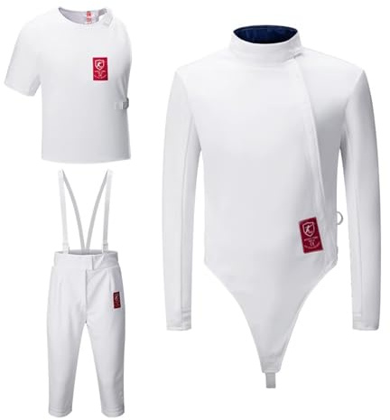 KXJPIZIYB Uniforme D'escrime 3 Pièces, Veste de Pantalon Gilet D'escrime 350N, Équipement D'escrime, pour Athlète Escrimeur Droit(40#)