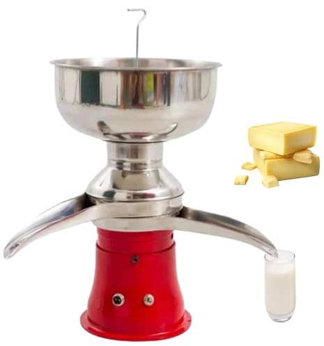 LFfwynog 304 Stainless Goat Milk Separator, Milk Cream Centrifugal Separator Milk Skimmer with 5L Bowl Capacity 50 L/H Output 10500 RPM 30W Cow Cream Separator