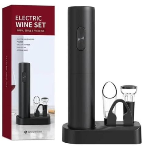 Set di apribottiglie elettrici per vino, cavatappi elettrico professionale automatico, Apribottiglie per feste, appuntamenti e amanti del vino | VINOCORK
