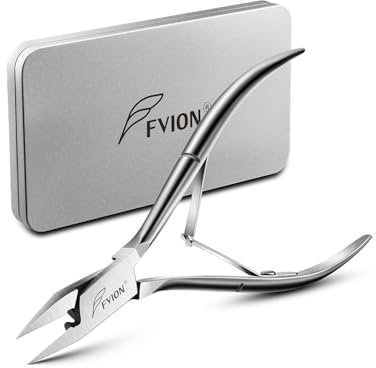 FVION Tronchesino Unghie Piedi - Lama dritta per unghie incarnite e spesse, Tronchesi per Unghie Piedi a Mascella Larga, Tagliaunghie di Precisione in Acciaio per Adulti (Argento)