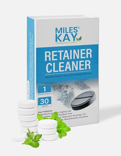 Retainer Cleaner Tablets (30 Pack). Non Toxic - SLS & Persulfate-Free. Keep your Retainer Fresher, Retainer Brighter and Stain-Free. Retainer cleaning, also for Ultrasonic, mouthguards, pods and more