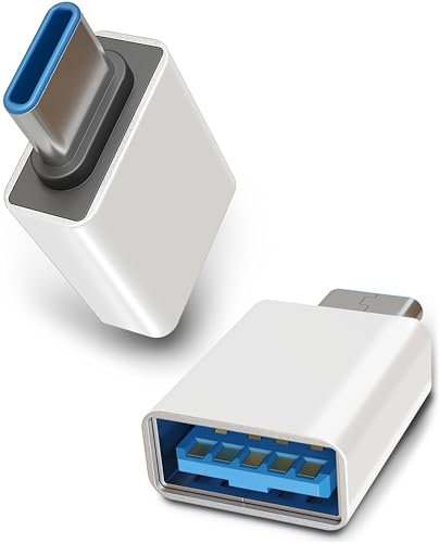 5 Plus Group USB C to USB A 3.0 Adapter [2 Pack], USB A 3.0 Female to USB-C Male for MacBook Pro,Galaxy,Type-C Phones and Tablets, Other USB Type-C Devices White