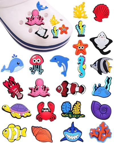 TPZORJX 22 Stück Anstecknadeln für Schuhe, Crocs, Jibbitz, Dekoration für Clogs, dekorative Pins, Geschenke für Kinder, Party, Geburtstag