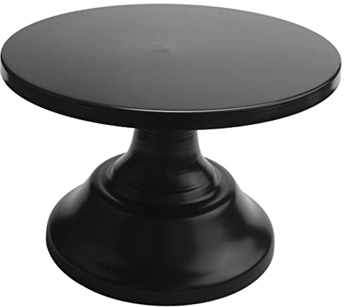 SweetSerenade Metal Iron Cake Stand Round Pedestal Dessert Holder Cupcake Display Rack Tray for Birthday Wedding Party (Black)