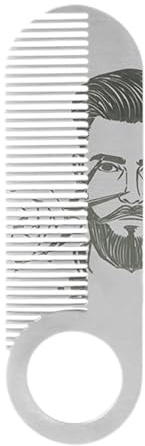 Peigne À Barbe Pour Hommes En Acier Inoxydable, Petit Peigne De Style Moustache, Pinceau De Toilettage À La Barbe, Douce Sur La Peau, Aux Voyages, 10.2x3.2x0.2 Cm, Pour Les Pères, Les Maris, Les Petit
