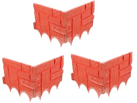SUPVOX Bordure De Jardin en Plastique Rouge Brique 6 Pièces, Clôture Paysagère Emboîtable pour Pelouse Et Parterres De Fleurs, sans Creusage, Installation Facile pour Extérieur