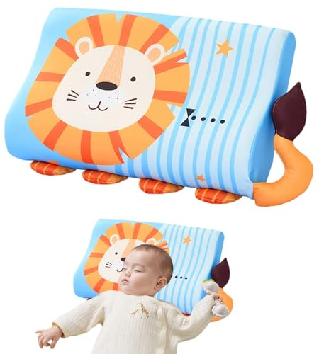 Gobesty Schlummerkids, Cuscino per Bambini Memory Foam, 45 X 27 Cm Cuscino Bambino con Animali Kawaii Traspirante e Delicato Sulla Pelle con Federa per Sogni Morbidi
