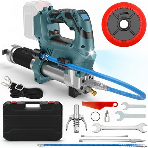 VexNook Batteridriven fettspruta, kompatibel med Makita 18 V litiumjonbatteri – 12 000 PSI elektrisk fettspruta med borstlös motor, 160 g/min-flöde, för bulkfett och smörrör (utan batteri)