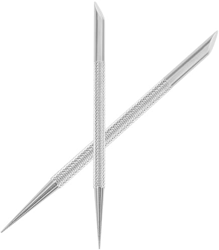 ARTIBETTER Empujador de Cutículas Doble Extremo de Acero Inoxidable, 2 Piezas para Manicura y Pedicura Profesional, Herramienta para Empujar y Eliminar Piel Muerta, Cuidado de Uñas en Salón