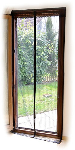 infactory Fliegengitter: Selbstschließendes Fliegennetz für Türen, schwarz (Insektenvorhang, Fliegengitter Balkontür, Insektenschutz Tür Durchgehender Magnet)