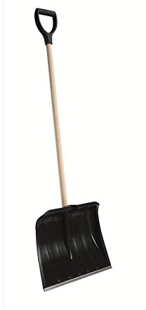 41 cm Schneeschieber mit Alukante & Holzstiel lang