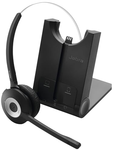 Jabra Pro 935 MS Bluetooth On-Ear Mono Headset - Skype for Business Zertifiziert - mit Geräuschunterdrückung - verwendbar mit Softphones und mobilen Endgeräten - EU-Stecker, Schwarz
