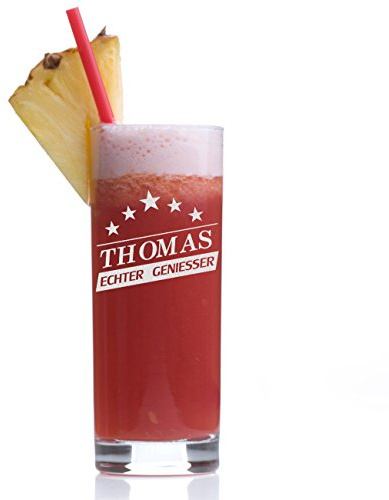 polar-effekt Wasserglas Longdrinkglas mit Gravur - Saftglas Barglas personalisiert mit Namen - Geschenk-Idee zum Geburtstag - Cocktail-Glas 485 ml