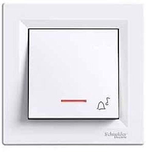 Asfora - Timbre con led, pulsador, interruptor, enchufe, completo, schneider electric, blanco, nuevo