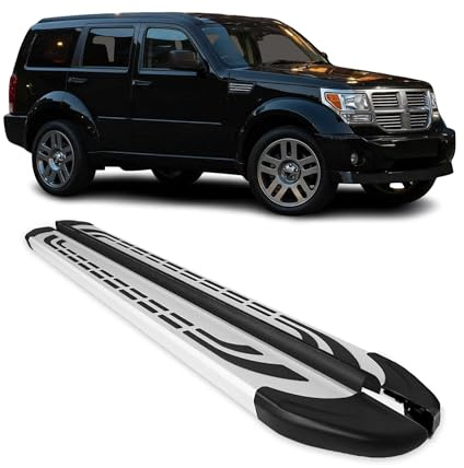 Marchepieds Latéraux pédale Compatible avec Dodge Nitro 2006-2012 Aluminium Gris 2Pcs | Seuils latéraux, panneaux latéraux, ajustement spécifique au véhicule