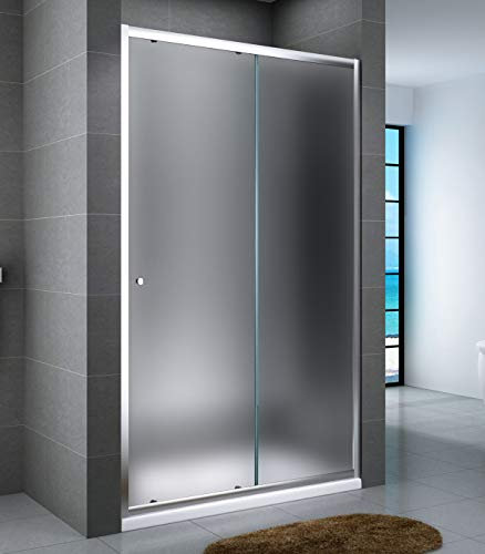 Yellowshop - Box Doccia Porta Nicchia Bagno Cm 100, 120, 140, 160 Anta Scorrevole Struttura Alluminio Anodizzato, Altezza Cm 190 Serie Smart (Cm 160, Cristallo 6mm Puntinato Opaco)