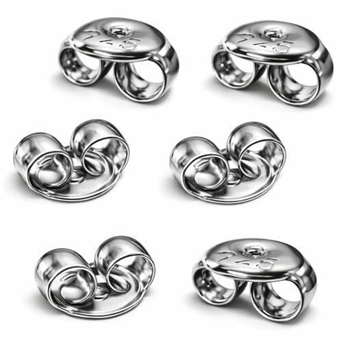 MY-BEAD Ohrringverschlüsse aus 925 Sterlingsilber – 6 Stück Butterfly Ohrstecker-Verschlüsse Ø 5,5 mm – Silber Pousetten als Ersatz für Ohrringe & DIY Schmuckherstellung