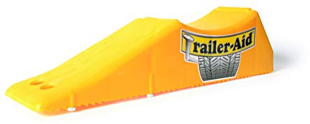 Camco Trailer-Aid - Tandem Trailer Ramp Provides 4 1/2 of Tire Lift — Great for RVs, Campers & More - Must Have Travel Trailer Accessories — Easy to Use, Yellow(21000)