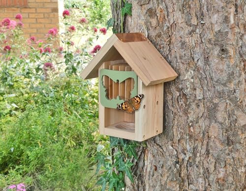 Wildlife World Butterfly Barn Garden Habitat – Holzhaus für Schmetterlinge, Motten & Florfliegen – in einfacher Box