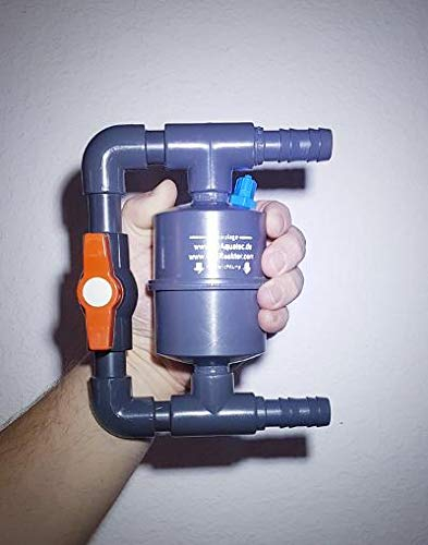 JDAquatec.de Bis 3000L Aquarium, 20mm fest installierter Bypass mit C02 Midi-Reaktor und Befestigungsschelle