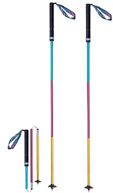 Vikbara gångstavar, lätta vandringspinnar av aluminium, 110/120 cm justerbar, aonijie, ultralätt för löparpinnar (flera färger, 110 cm)