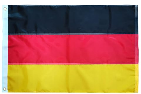 Bundes und Deutschland Fahne Deutsche Flagge mit Messing-Ösen 60 * 90cm 210D Nylon-Material mit Genähten Streifen Premium Wetterfeste Flaggen für Draußen und Drinnen (60 * 90cm)