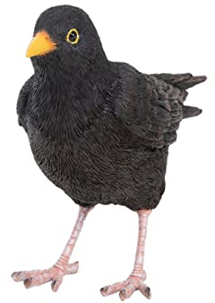 Rivanto® Vogelfigur Amsel, authentische Tierfigur aus Kunststoff, ca. 12 cm, Gartendekoration