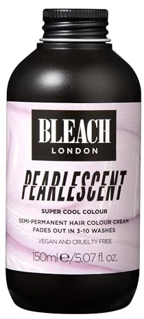 BLEACH LONDON Pearlescent Semi-Permanent Hair Colour Cream - Pearly Pink, Vegan, Cruelty Free, Vibrant Temporary Dye 150 ml