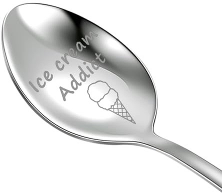 Ice Cream Spoon Ice Cream Shovel Ice Cream Addict Gift for Ice Cream Lover (Cream Addict -Spoon EU)