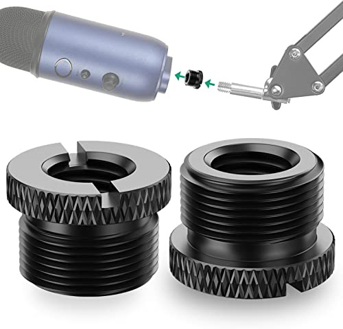 Rigych 3/8 Weiblich auf 5/8 Männlich Gewindeadapter，Mikrofon Schrauben Adapter, für Mikrofonständer Schrauben Adapter Blue Yeti X/Blue Yeti/Snowball/Mic Boom Arm Stand, 2 Stück