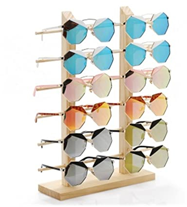 TOMYEUS Brillenhalter Massivholz Glasanzeige Halter Sonnenbrillenanzeige Halter Holz Glasanzeigegestell Doppelwäsche Glas Showcase Sonnenbrillen-Organizer (Color : 10)