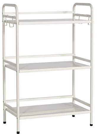 HDANI Bücherregal,Metall Regal,Standregal mit 5 Ebenen,offenes Standregal für Arbeitszimmer,Wohnzimmer,Schlafzimmer,Küche,Industrie-Design,4 S-Haken,60×35×92cm,Weiß