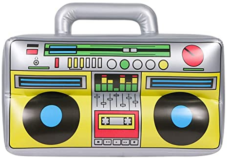Radio Gonflable,Radio Rétro,Gonflable Rétro Blaster Hip Hop Radio Walkman,Lecteur De Musique Jouet Aquatique Gonflable,Accessoires De Fête,pour Décorations De Fête des Années 80 Et 90