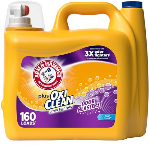 Arm & Hammer Plus OxiClean Odor Blasters Fresh Burst, 160 Loads Liquid Laundry Detergent, 208 Fl oz