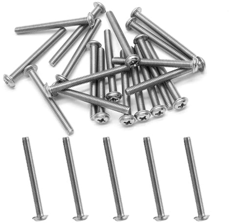 Cjueiom Lot de 20 vis M4 pour poignée de porte, vis M4 x 40 mm, vis de poignée en acier inoxydable 304, vis cruciformes pour cuisine, chambre à coucher, tiroir, placard, poignées de placard
