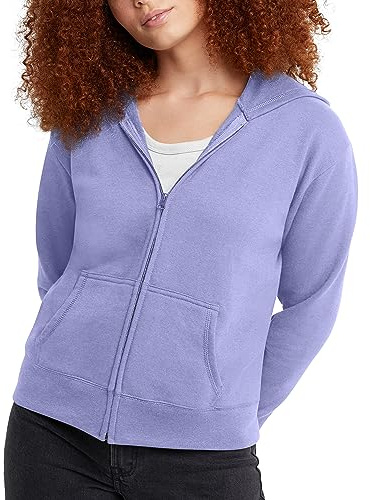 Hanes EcoSmart - Cerniera Intera Felpa con Cappuccio Donna (Pacco da 1)