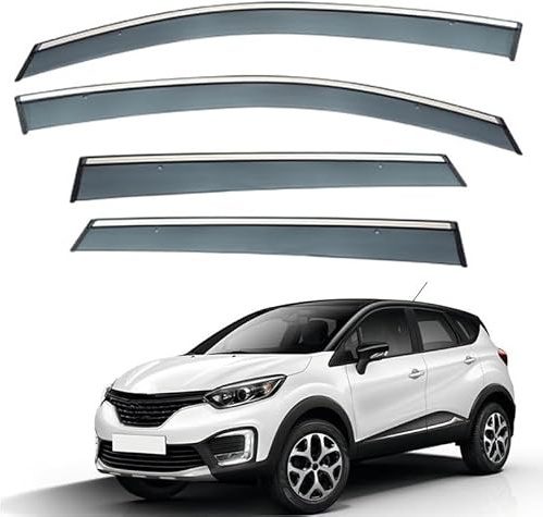 DRYFAL Deflector De Viento De Coche, para Renault Cabrio CAPTUR Kaptur MK1-HA 2015-2018 Deflectores De Viento Y Lluvia Delanteros Y Traseros Auto Accesorios