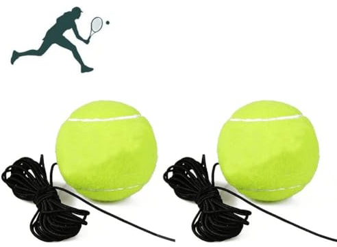 Luxylei Tennis-trainerball, 2 Stück, Tennis-trainingsball, Tennis-trainerball Schnur, Ersatzball Für Tennistraining Im Innen- Und Außenbereich