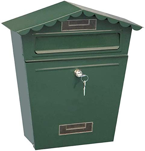 Post Box Wall Mounted Post Box Home Wall-Mounted Mailbox Outdoor Garden Waterproof Newspaper Box Simple American Country Field Letterbox 1110 (Color : Red)
