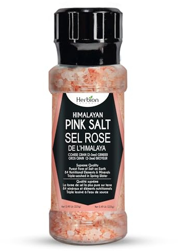 Herbion Naturals Himalayan Pink Salt Coarse Grain Grinder, 225 Grams (7.9 Ounce),Easy to Use, Supreme Quality, Purest Form of Salt (Pack of 1)