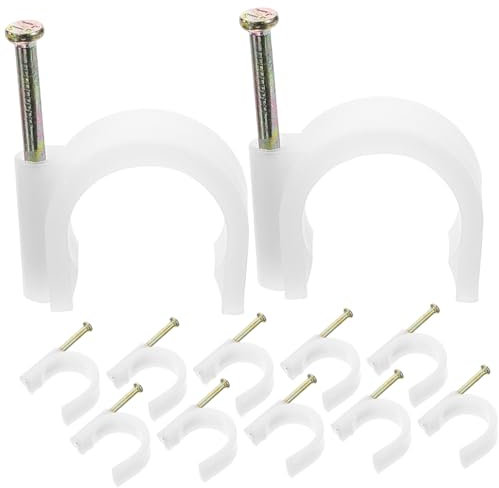 HOMOCONO 50piezas Grapas Cables Sujetacables Ethernet Grapas Cables Coaxiales Abrazadera Rápida