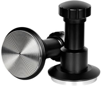 Espresso-Kaffeestampfer, 51 mm, federbelasteter Stempel, horizontal, konstant, elastisch, Kaffeepresse, Hammer, Edelstahl, geriffelter Boden für Espressomaschine, Picknick, Büro, Reisen, Kaffeebar (51
