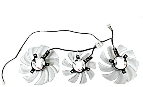 QKFTCSDW Reemplazo de Ventilador Enfriador de 95MM Compatible con Tarjeta gráfica de vídeo Hellhound Spectral White AMD Radeon RX 6700 XT 12GB GDDR6(Silver)