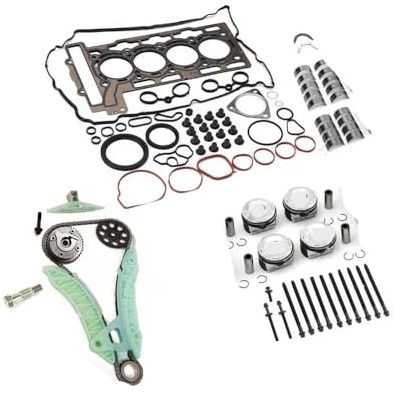 Cylinder Head Gasket Seal Set Timing Chain Kit Main And Con-rod Bearing Compatible With 1.6L 06-15 N14B16 Engine Parts Compatible With 1.6L N14