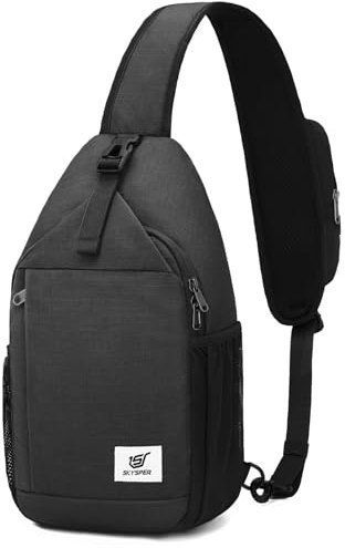 SKYSPER Schultertasche Brusttasche Crossbody Sling Bag Anti-Diebstahl Umhängetasche für Herren & Damen