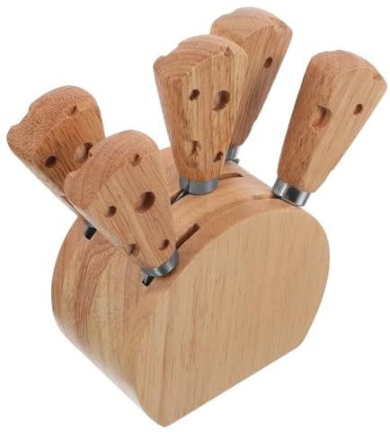 Gatuida Para Queso De Acero Inoxidable Con Mango De Madera Incluye Tenedores Para Charcutería Espátula Para Mantequilla y Cuchillo Rebanador De Queso Para Tabla De Embutidos y Untar